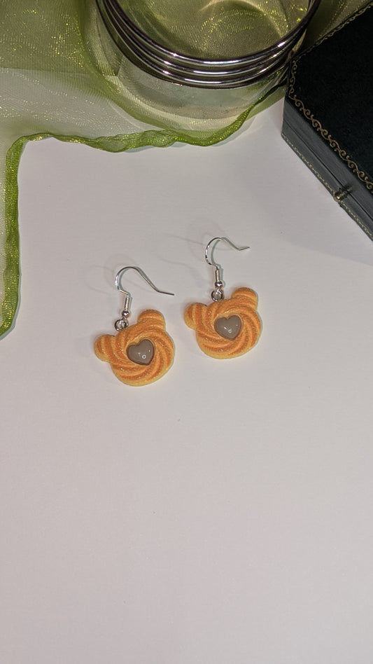 Teddy-Shaped Biscuit Earrings
