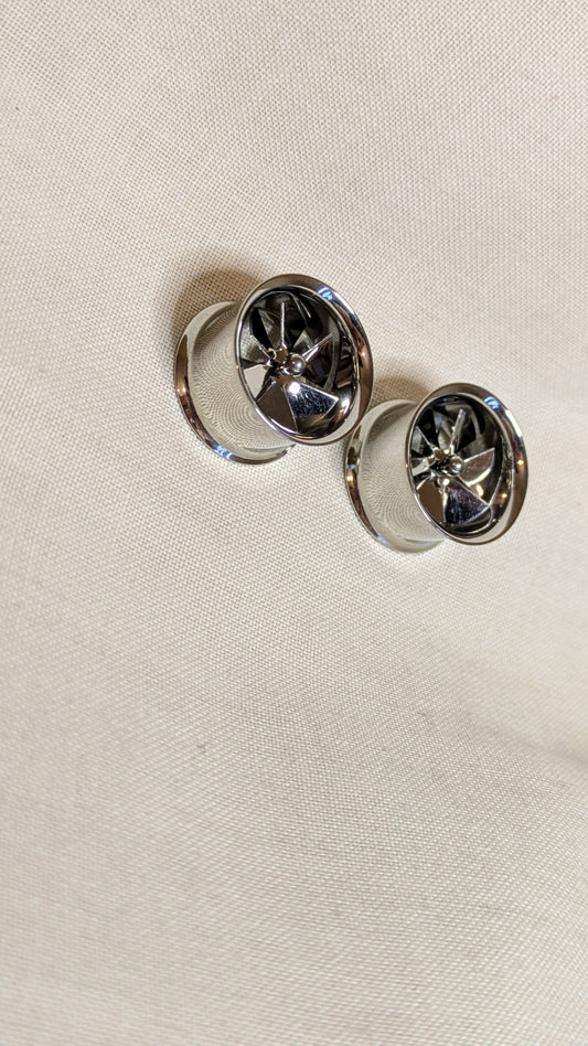 1x Stainless Steel Double Flare Tunnel with rotating inner fan